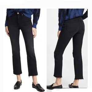 AYR The Rocker Black Straight Leg Raw Hem Jeans in Magnetic Size 32